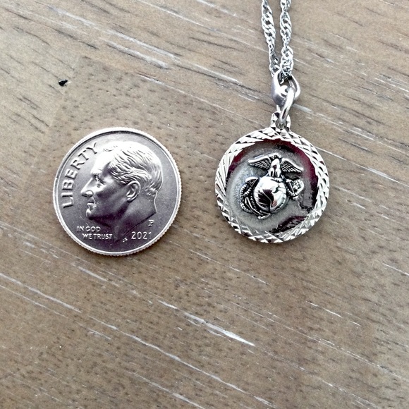 Marine Eagle, Globe & Anchor Necklace 18” - Picture 3 of 7